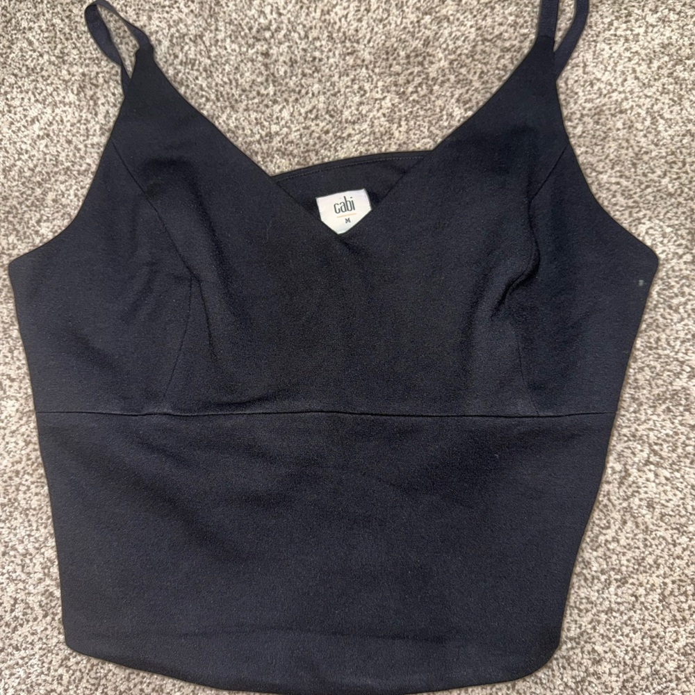 CAbi Cropped Black Corset Tank Top